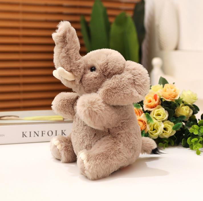 High Quality Custom Stuffed Animal Toys Furry Elephant Doll Animal Elephant Plush Toy 8