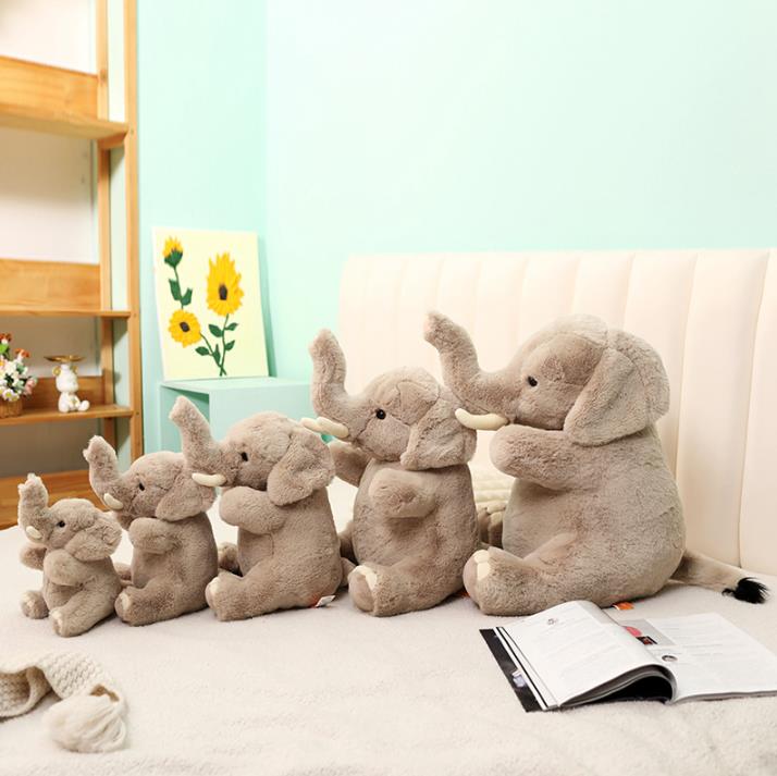 High Quality Custom Stuffed Animal Toys Furry Elephant Doll Animal Elephant Plush Toy 13