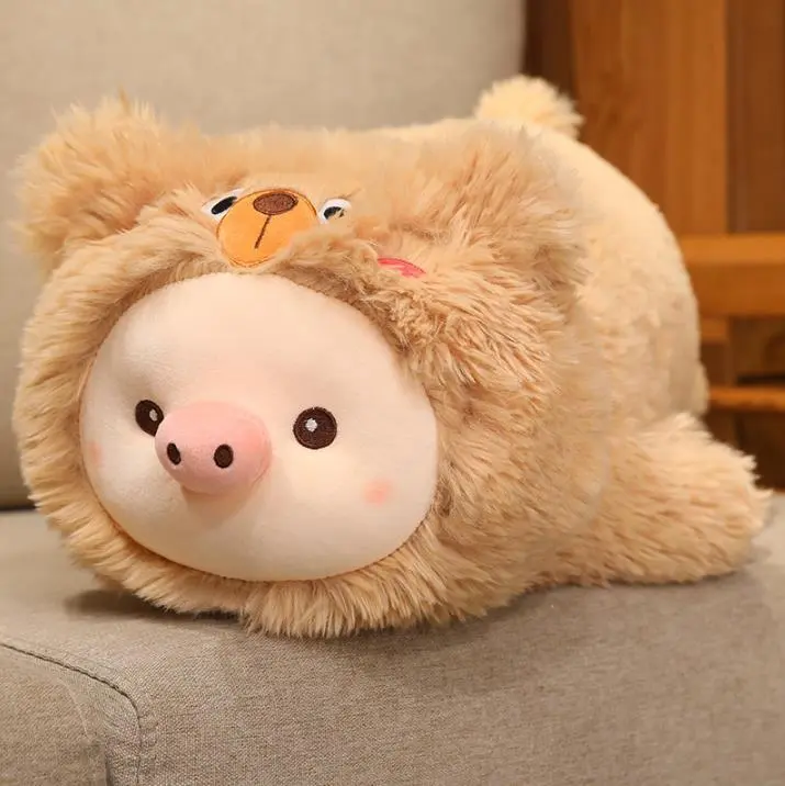 Fluffy Cute Pig Throw Pillow Stuffed Animal Toys Long Pillow Home decoration 1
