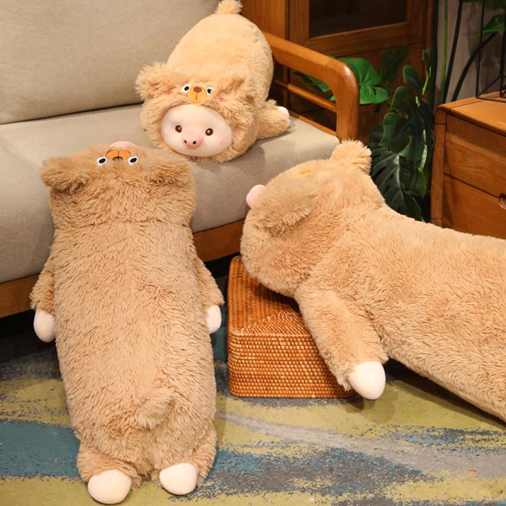 Fluffy Cute Pig Throw Pillow Stuffed Animal Toys Long Pillow Home decoration 13