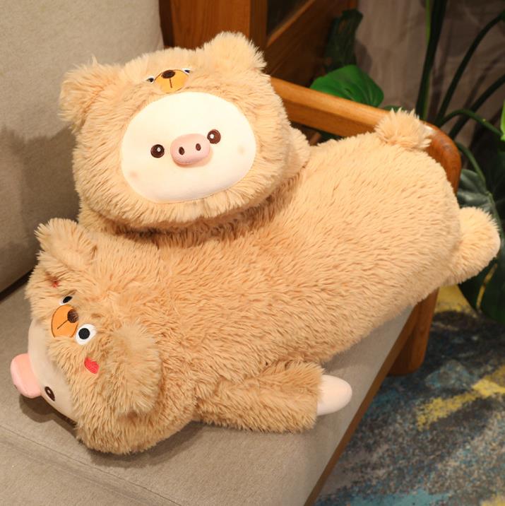 Fluffy Cute Pig Throw Pillow Stuffed Animal Toys Long Pillow Home decoration 11