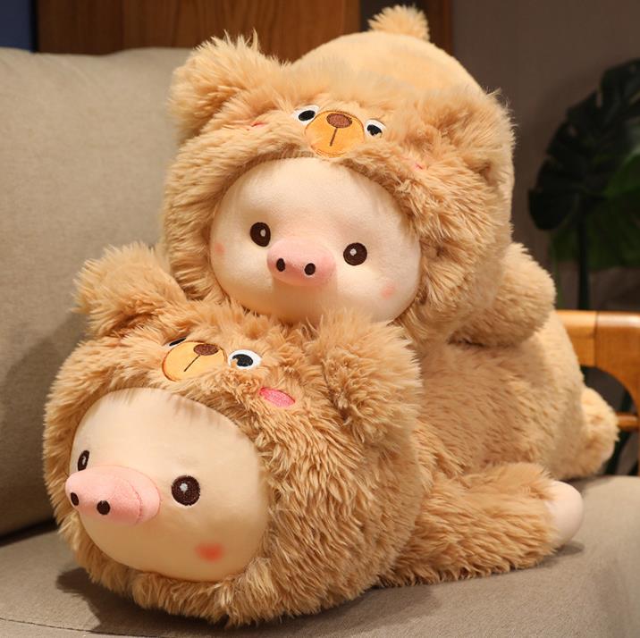 Fluffy Cute Pig Throw Pillow Stuffed Animal Toys Long Pillow Home decoration 10