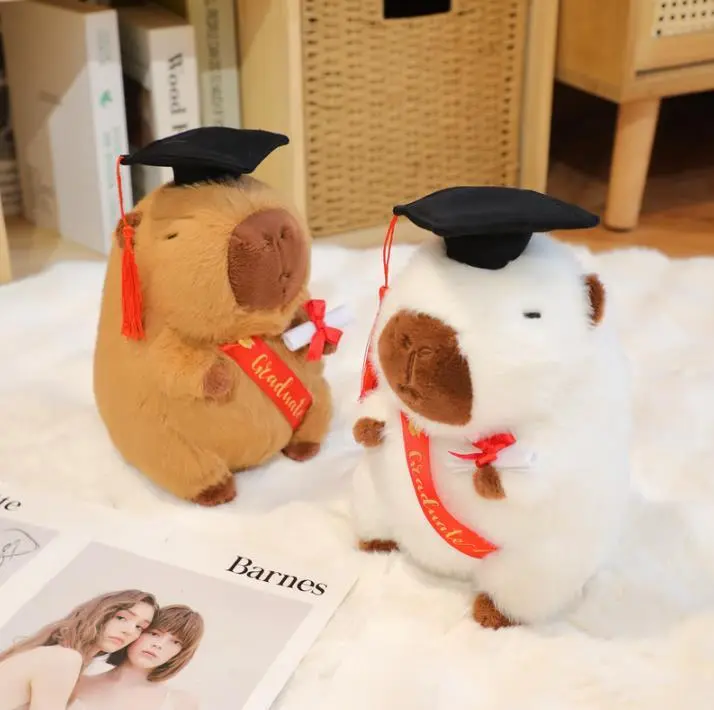 New plush capybara toy cuddly capybara plush stuffed animal toy creative stuffed animal graduation plush 1