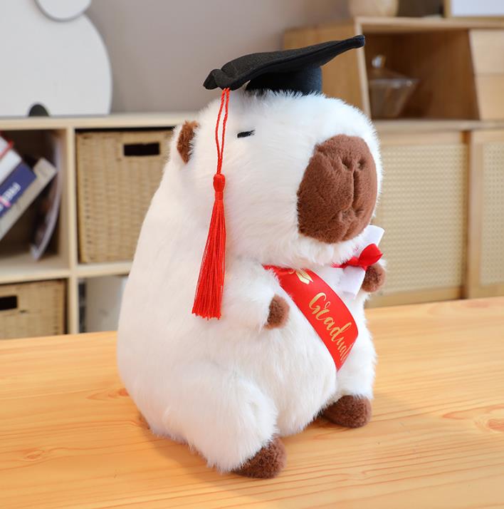 New plush capybara toy cuddly capybara plush stuffed animal toy creative stuffed animal graduation plush 12