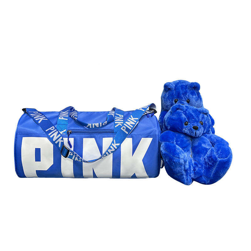 Fluffy Teddy Bear House Slipper Fashion Pink Bag and Teddy Bear Slippers 19