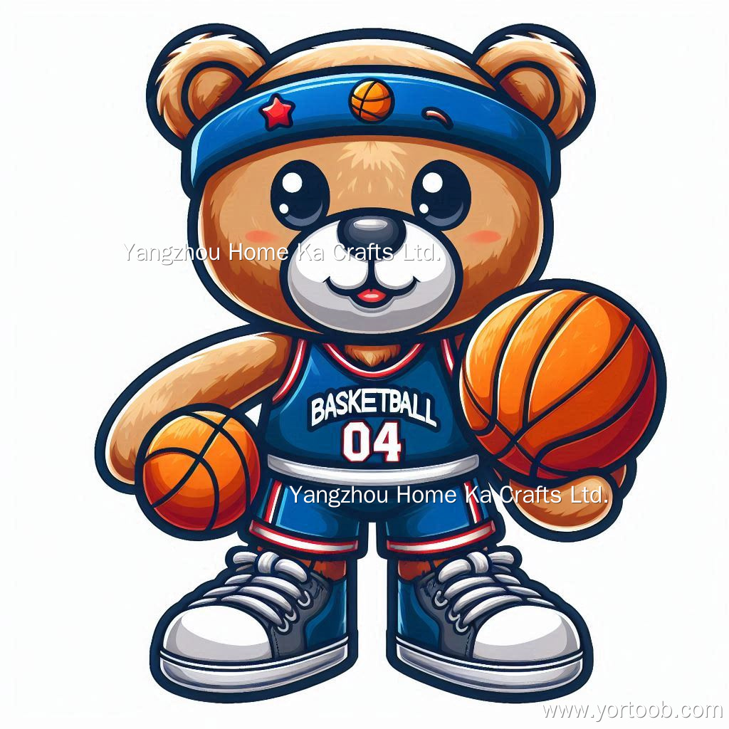Promotional Gifts Basketball Mascot Plush Toy Cool Teddy Bear Design Wearing T-shirt Custom Plush Toy Doll 12