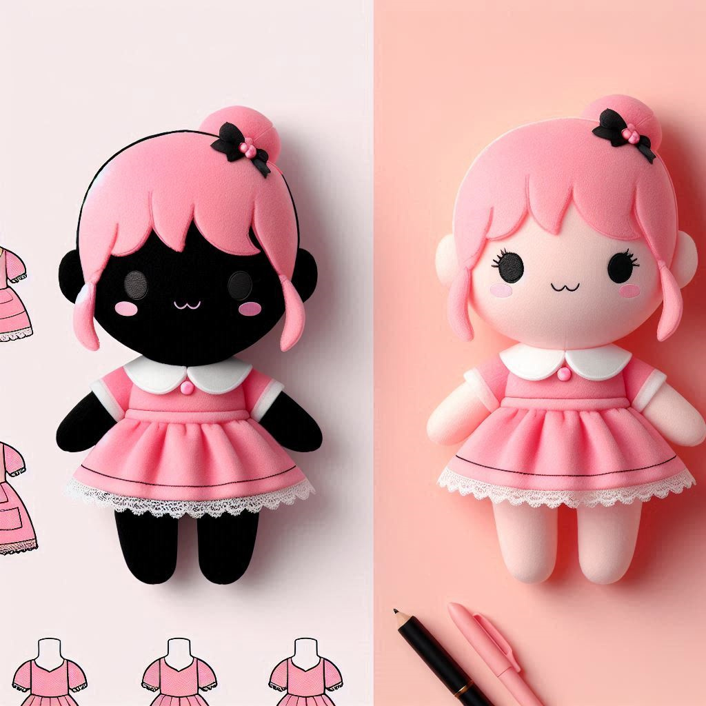 Kwaiil Plush Dolls Soft Girl Custom Plush Toy Pink Dress Princess Custom Doll Plush 12