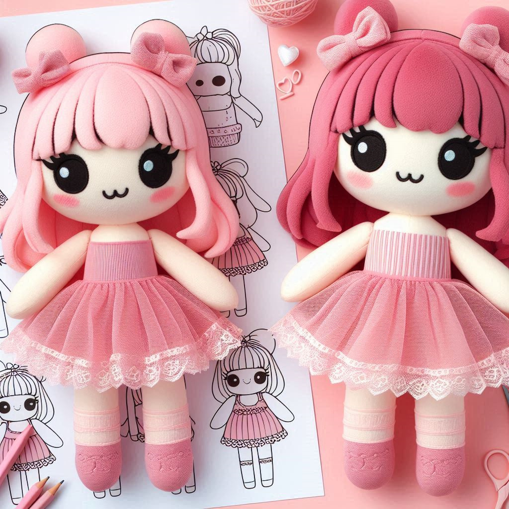 Kwaiil Plush Dolls Soft Girl Custom Plush Toy Pink Dress Princess Custom Doll Plush 11