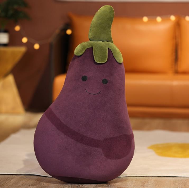 Creative Vegetable Plant Stuffed Doll Funny Smile Eggplant Plush Pillow Christmas Birthday Doll Gift Home Decor 8