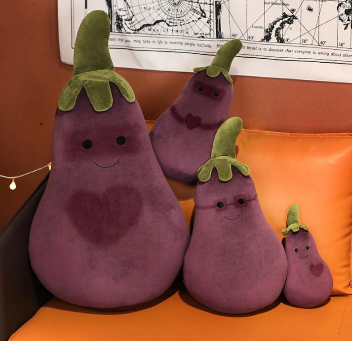 Creative Vegetable Plant Stuffed Doll Funny Smile Eggplant Plush Pillow Christmas Birthday Doll Gift Home Decor 10