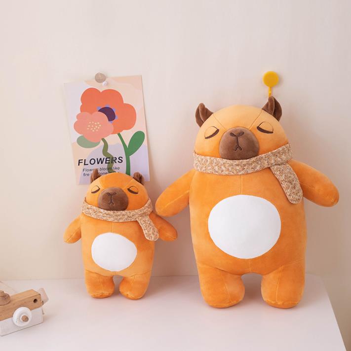 Lindo pingüino capibara cerdo peluche juguetes almohada dibujos animados muñecas niños regalos 9