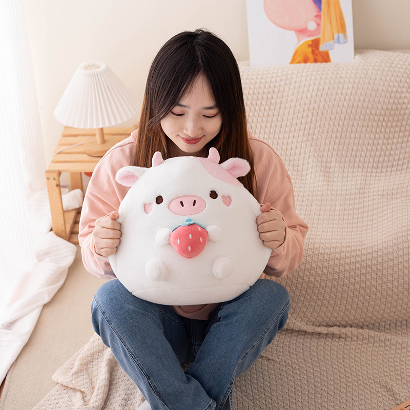 Strawberry Cow Plush Orange Cat Popcorn Pillow Sofa Cushion Home Decoration Children's Birthday Gift 8