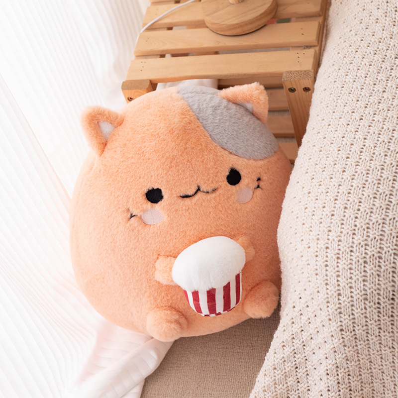 Strawberry Cow Plush Orange Cat Popcorn Pillow Sofa Cushion Home Decoration Children's Birthday Gift 11