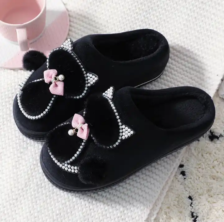 Cotton Cat Plush Slippers Platform Indoor Slippers for Women Winter Slippers Home Slipper Female Warm Shoes 4