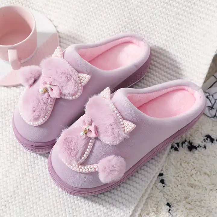 Cotton Cat Plush Slippers Platform Indoor Slippers for Women Winter Slippers Home Slipper Female Warm Shoes 6