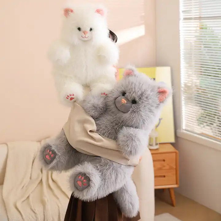 New Arrival Stuffed Animal Plush Toy Gray White Cat Soft Pillow Lovely Toy 5