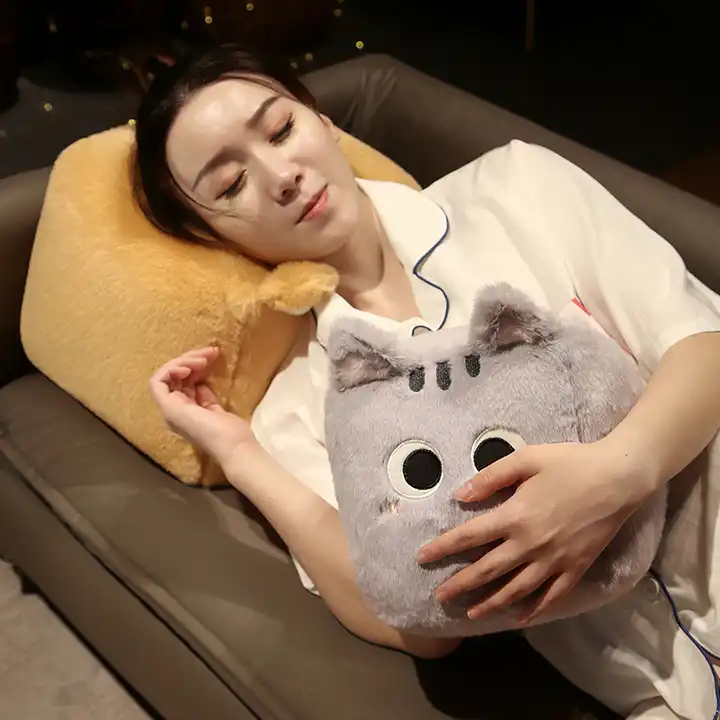 Customized Plush Toys Stuffed Cartoon Square Cat Cushion Soft Pillow Toys 5