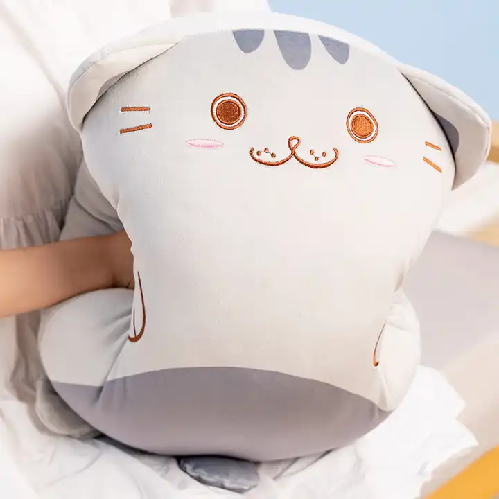 Wholesale Stuffed Animal Toy Cat Plush Pillow Cute Throw Pillow Soft Plush Toy Animal Hand Warmer Nap Gift 5