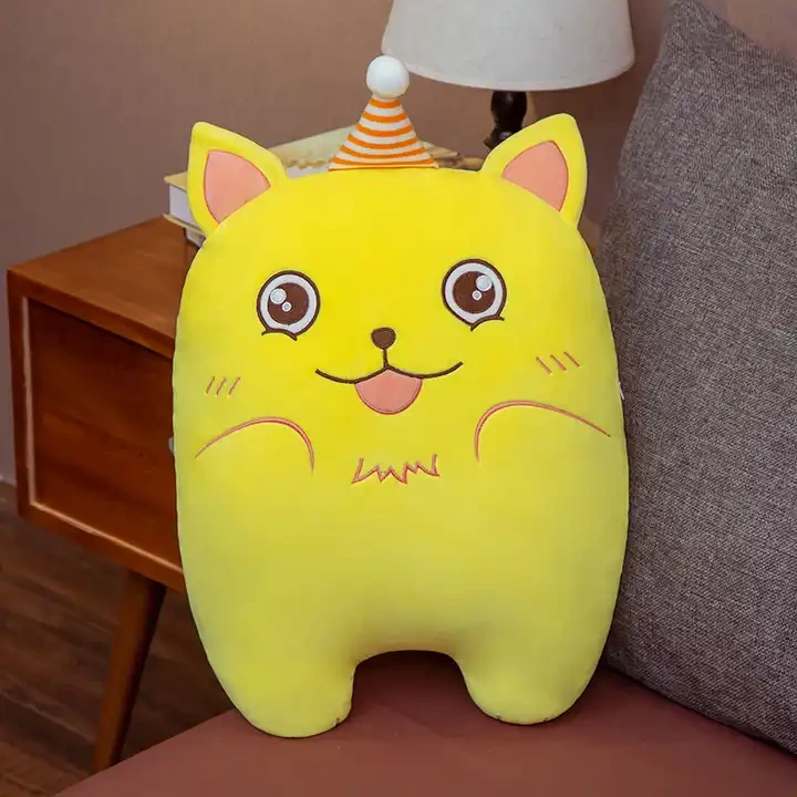 Custom Cartoon Wholesale Plush Soft Animal Cat Shape Stuffed Pillow Toy For Kids 1