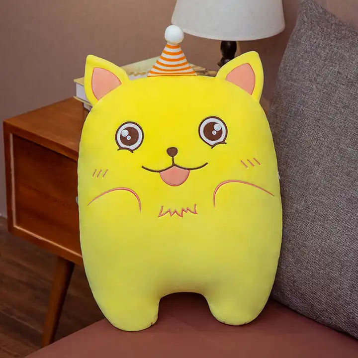 Custom Cartoon Wholesale Plush Soft Animal Cat Shape Stuffed Pillow Toy For Kids 4