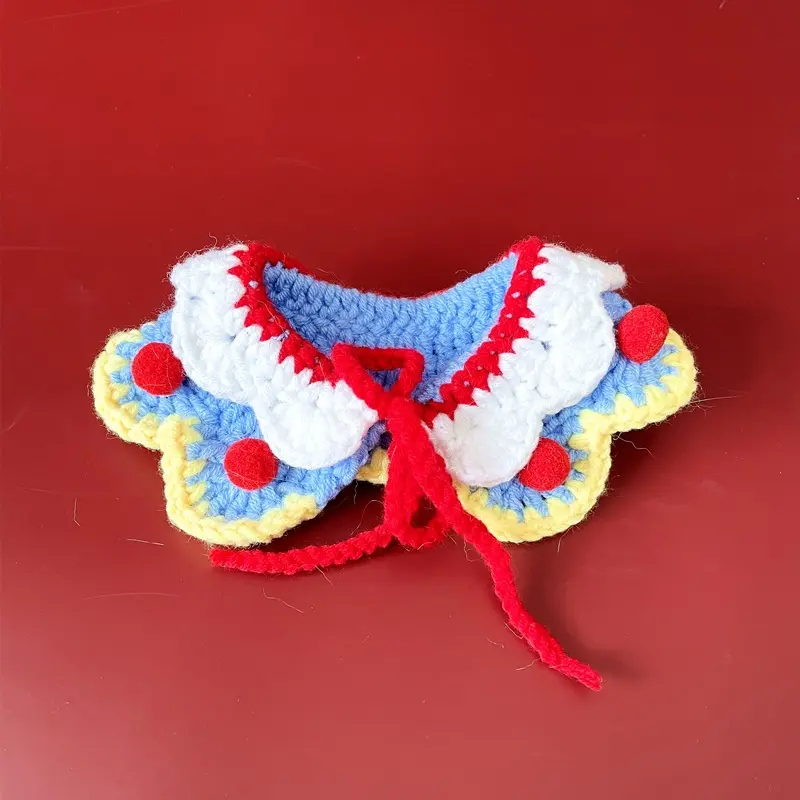 Pet Christmas Collar Scarf Cat Dog Knitted Neck Wool Collar Christmas Pet Decoration 13