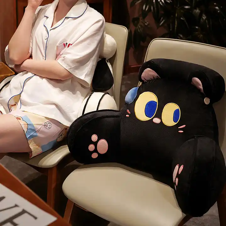 Hot Selling Cartoon Stuffed Animal Big Eye Sweaty Cat Super Soft Pillow 4