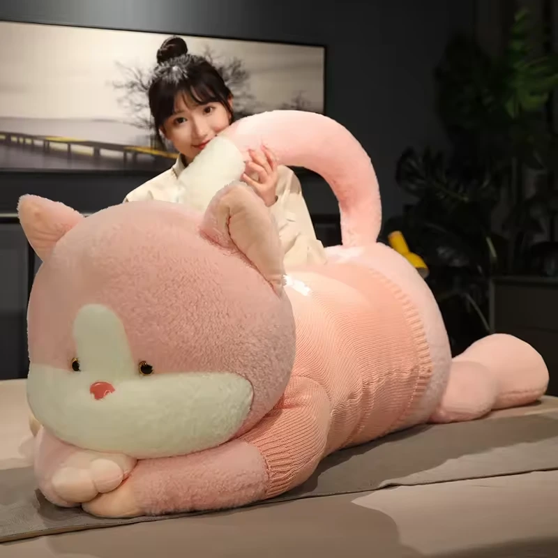 Wholesale Stuffed Animal Toy Soft Pillow Cute Long Body Cat Plush Toy 1
