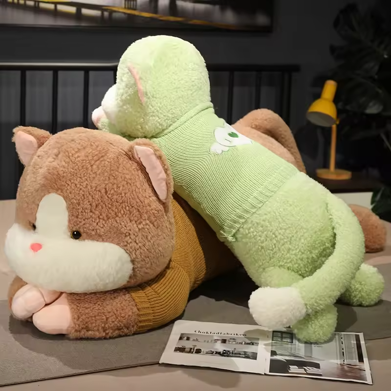 Wholesale Stuffed Animal Toy Soft Pillow Cute Long Body Cat Plush Toy 6