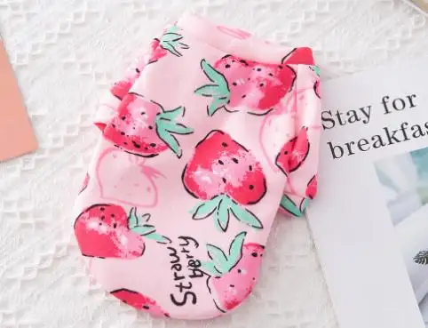 Wholesale Pet Clothing Cartoon Cute Pet Clothes Summer Shirt Casual Vests Cat T-shirt Puppy Dogs Clothes for Small Pets 6