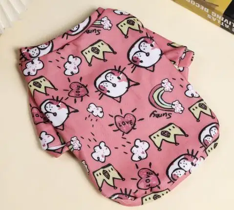 Wholesale Pet Clothing Cartoon Cute Pet Clothes Summer Shirt Casual Vests Cat T-shirt Puppy Dogs Clothes for Small Pets 7