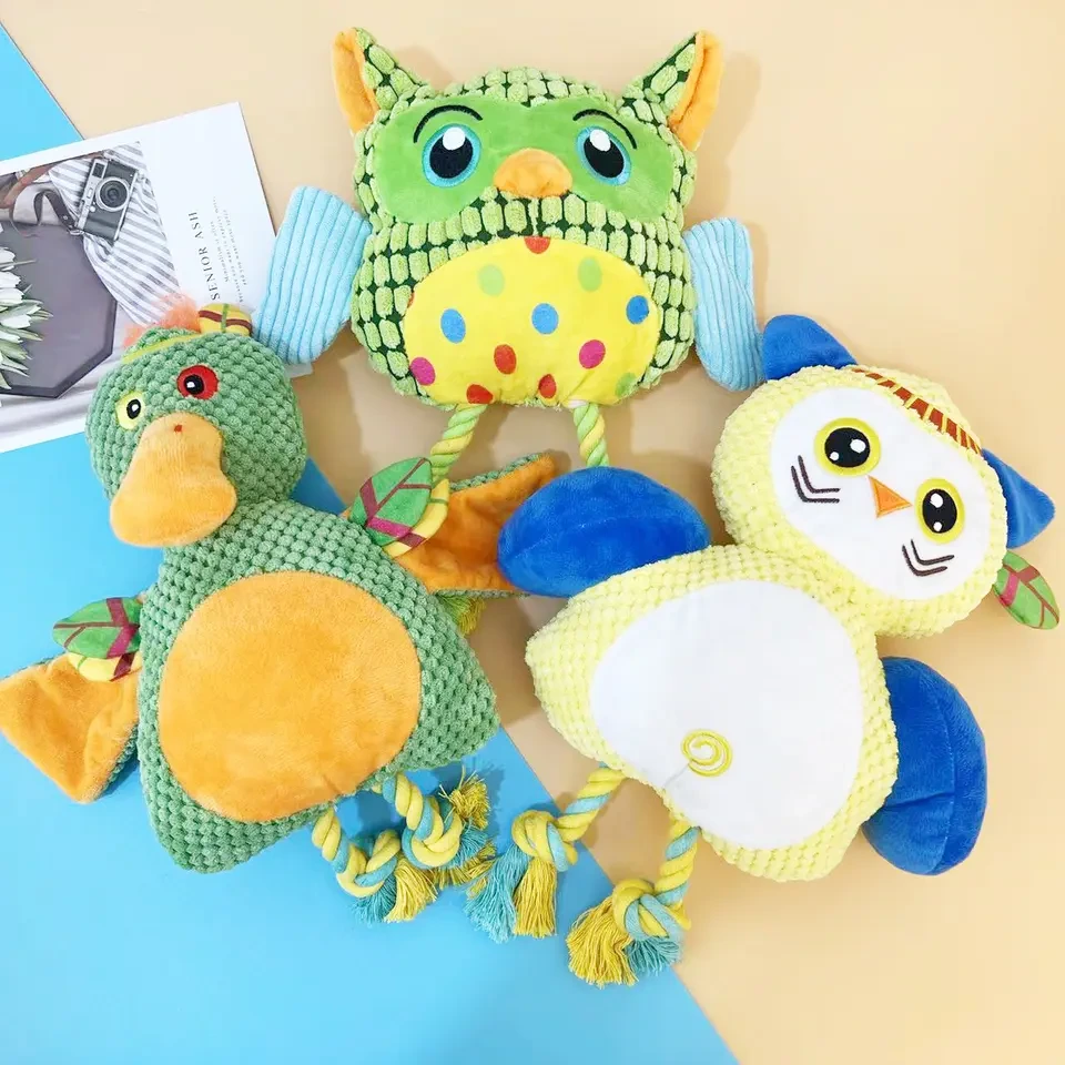Cute Dog and Cat Toys Owl Duck Teeth Cleaning Pet Toys Bulk Chewy Toys 1