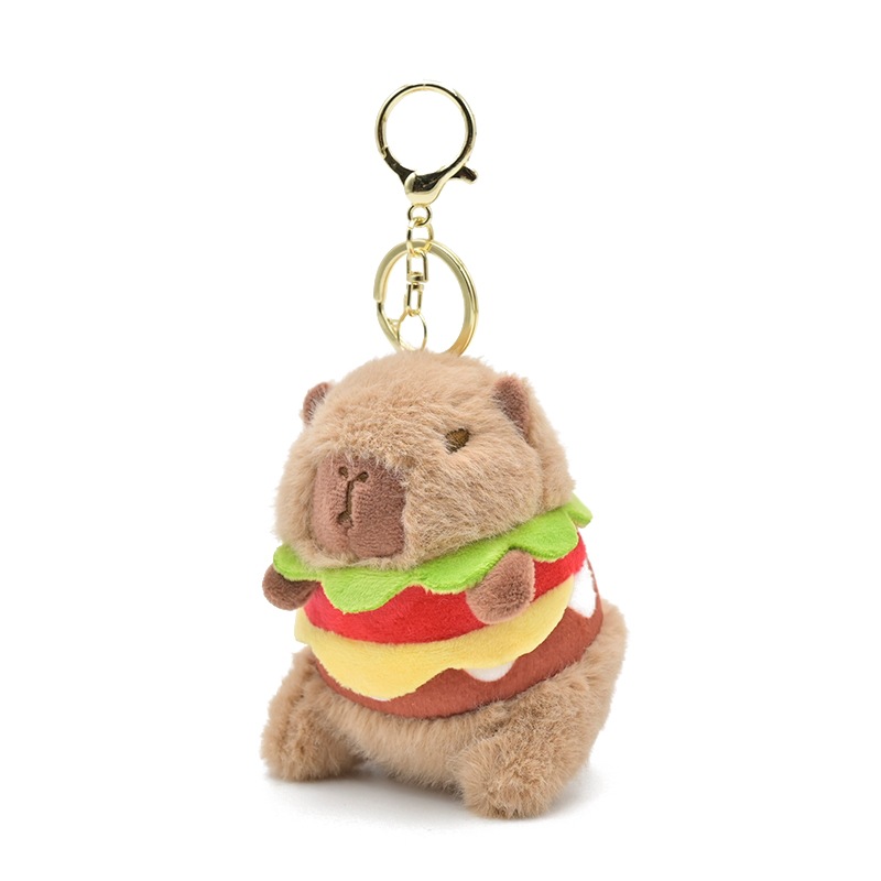 Hamburger Capybara Plush Toy Cute Stuffed Animal Plush Keychain Custom Plush 10cm 9