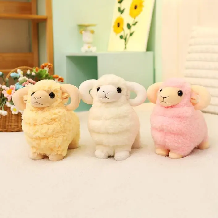 Custom Mini Llama Soft lamb Material Black Sheep Big Corn Cute Soft Stuffed Plush Sheep Toy 1