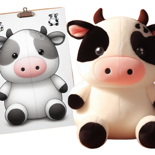 Создайте свою собственную плюшевую игрушку-корову, мягкую игрушку на заказ, милую плюшевую игрушку. 13