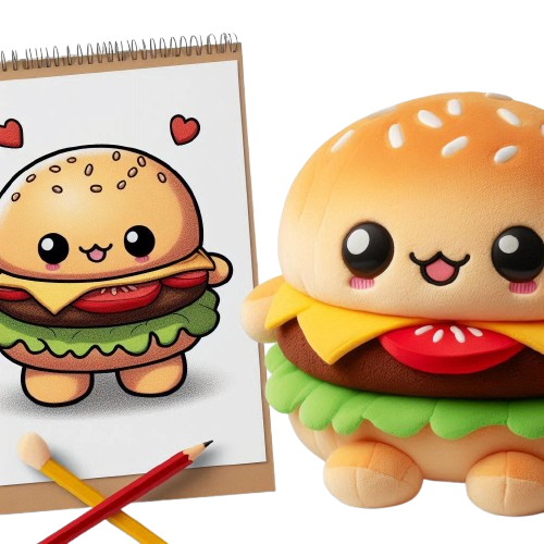 Restaurant Mascot Cute Embroidery Hamburger Plush Pizza Toy Custom Anime Plush Doll 12