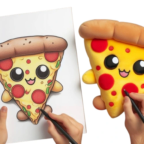 Restaurant Mascot Cute Embroidery Hamburger Plush Pizza Toy Custom Anime Plush Doll 1