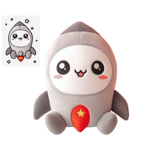 Custom Anime Plush Doll Embroidery Eyes Rocket Plush Doll Custom 20cm Toy 6