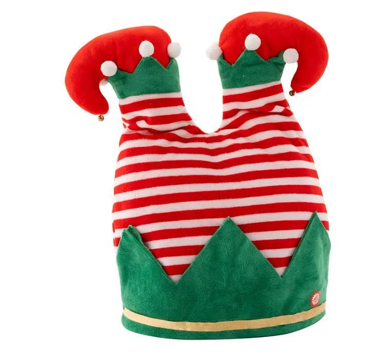 Creative spoof plush toys electric Santa Claus pants hat novel and interesting plush hat 1
