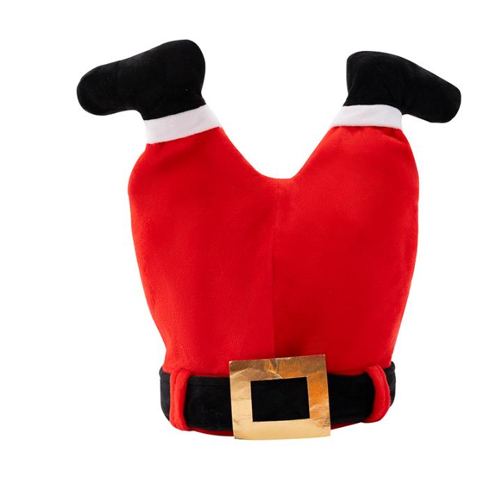 Creative spoof plush toys electric Santa Claus pants hat novel and interesting plush hat 8