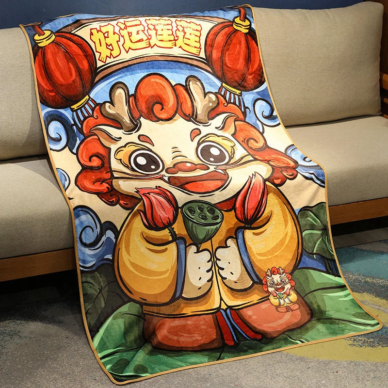 Dragon blanket pillow warm indoor for winter Christmas Mascot 1