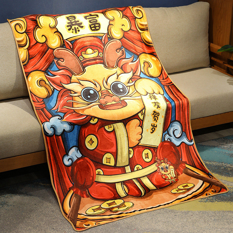 Dragon blanket pillow warm indoor for winter Christmas Mascot 8
