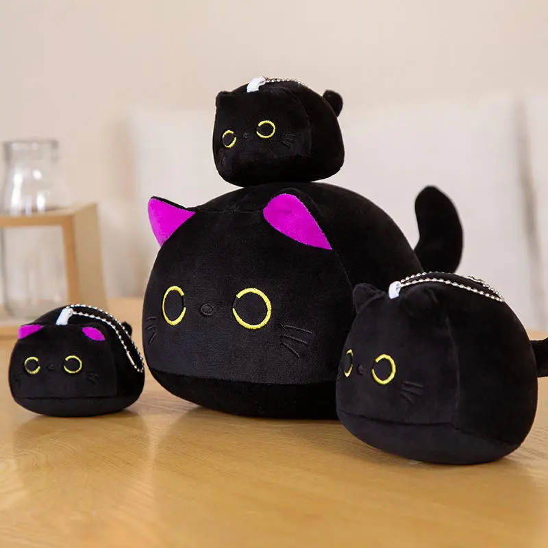 Kawaii Black Cat Stuffed Animal Black Plush Cat 1
