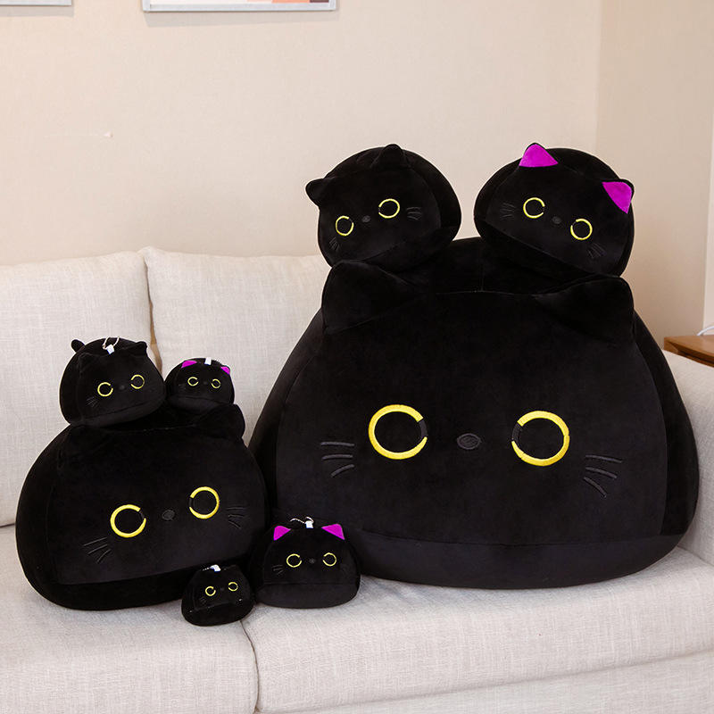 Kawaii Black Cat Stuffed Animal Black Plush Cat 14