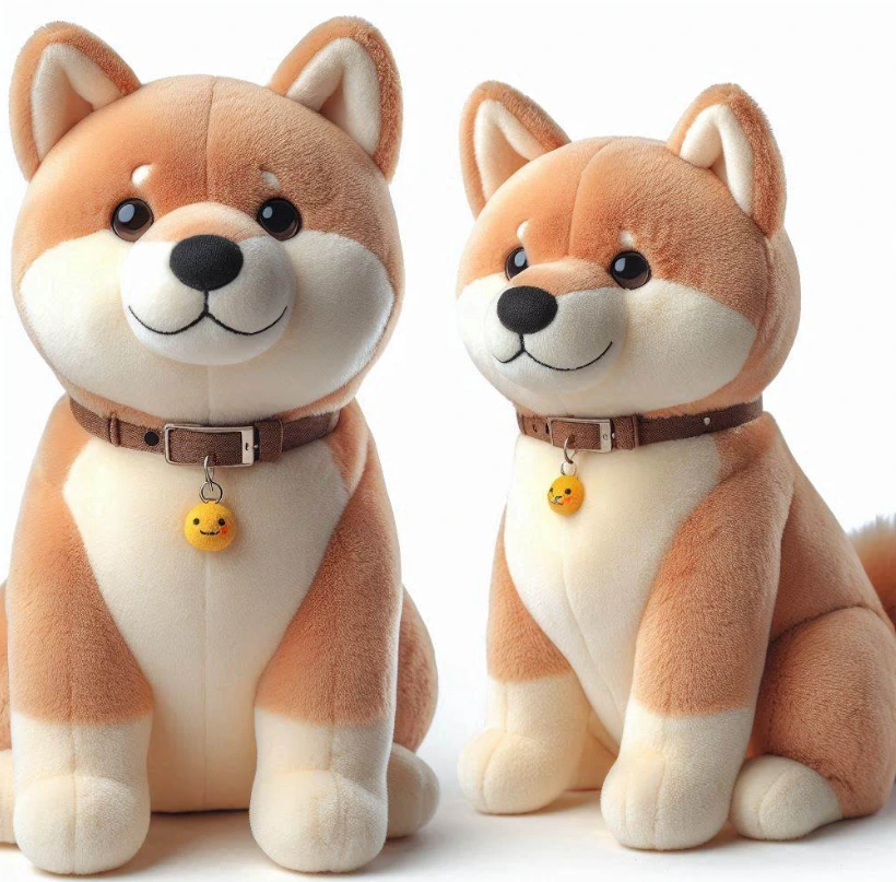 Custom stuffed plush toy custom shiba dog puppy doll keychain plush pillow with company logo embroidered. 1