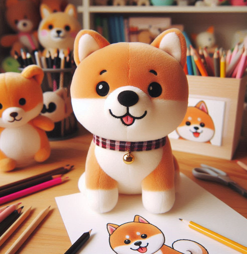 Custom stuffed plush toy custom shiba dog puppy doll keychain plush pillow with company logo embroidered. 3