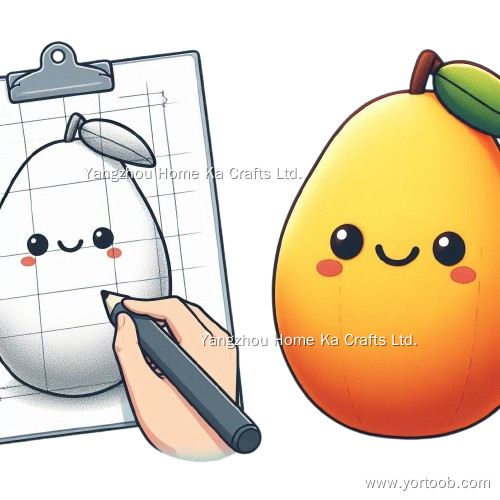 Cute Organic Plush Toy Mango Filled with Cotton Low MOQ Professional Make Your Own Custom Plush Toy 12