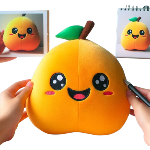Cute Organic Plush Toy Mango Filled with Cotton Low MOQ Professional Make Your Own Custom Plush Toy 11