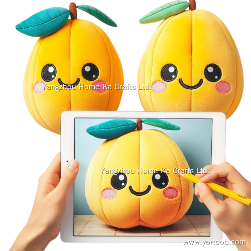 Cute Organic Plush Toy Mango Filled with Cotton Low MOQ Professional Make Your Own Custom Plush Toy 13