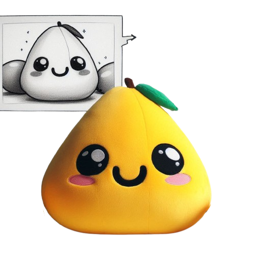 Cute Organic Plush Toy Mango Filled with Cotton Low MOQ Professional Make Your Own Custom Plush Toy 10