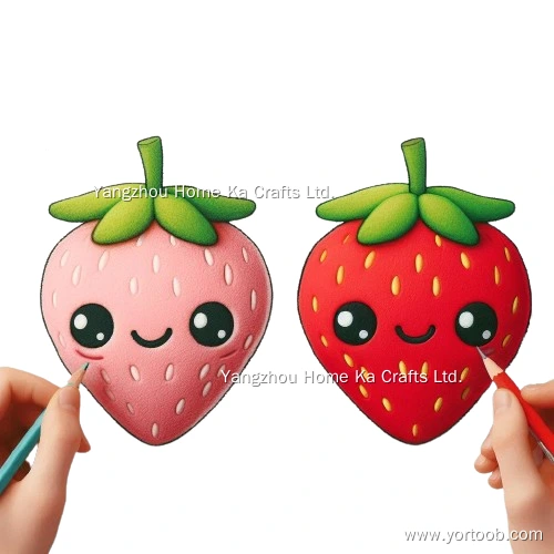 Custom Plush Doll Low MOQ from Hand Drawing Cute Smile Plush Toys 20cm Strawberry Plush 1